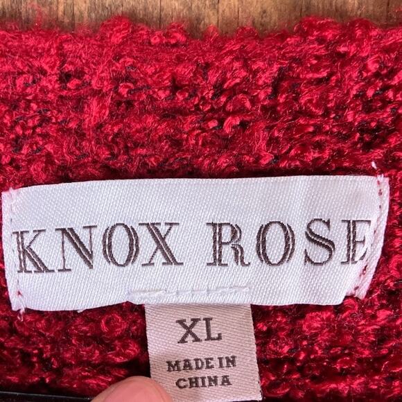 Knox Rose Womens Sweater Multicolor Striped V Neck Long Sleeve Acrylic Blend XL - Picture 6 of 12